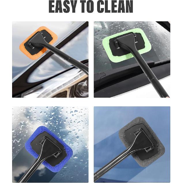 RACOONA Windshield Cleaning Tool,Car Cleaning Window Tool,Car Window Cleaner Tool,Car Accessories Car Window Cleaner With Unbreakable Extendable