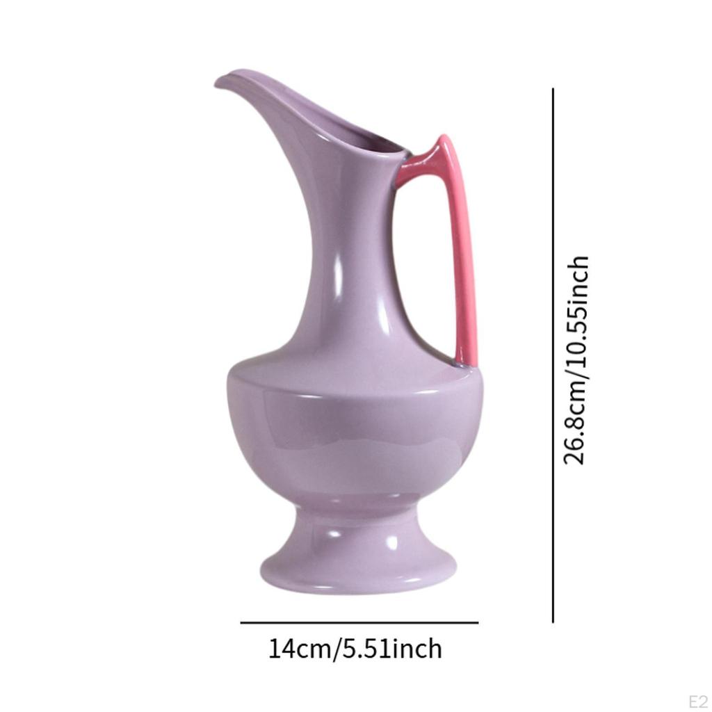 Flower Vase Decorative Table with Handles and Spouts Porcelain Water Pitcher Desktop
