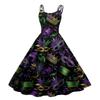 Women's Halloween Print Sexy Off-The-Shoulder Punk Vintage Dress