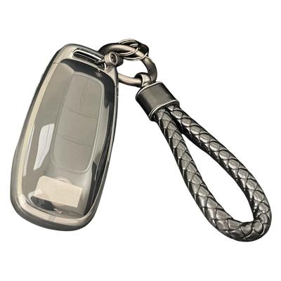 HOYZE Key Case, Key Cover, Cute, Car, Smart Key Case, Braided Leather, Keychain, Carabiner, Key Shell, Lightweight, Black, Black