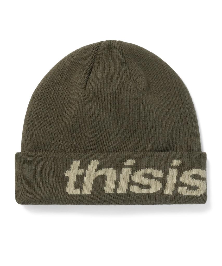 THISISNEVERTHAT Hsp-Logo Big Cuff Beanie Khaki