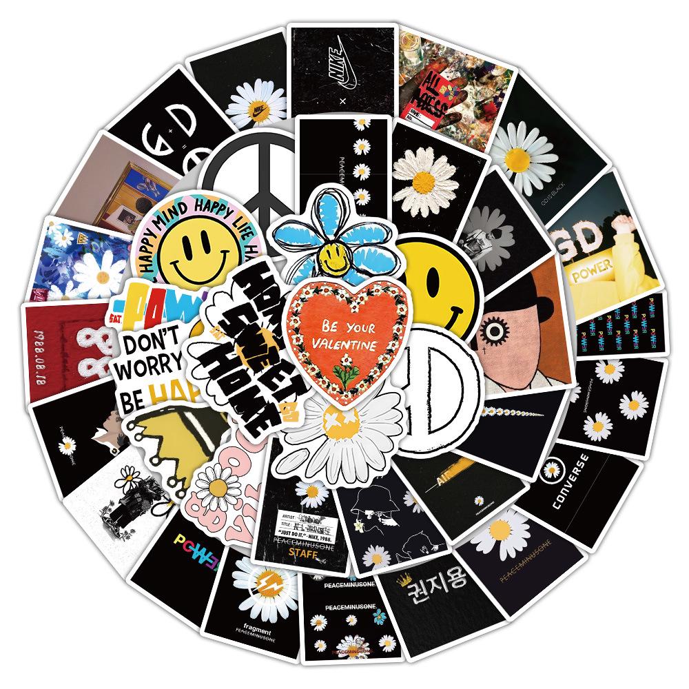 50 G-Dragon Graffiti Stickers for Decor: Suitcase, Phone, Helmet, and More.