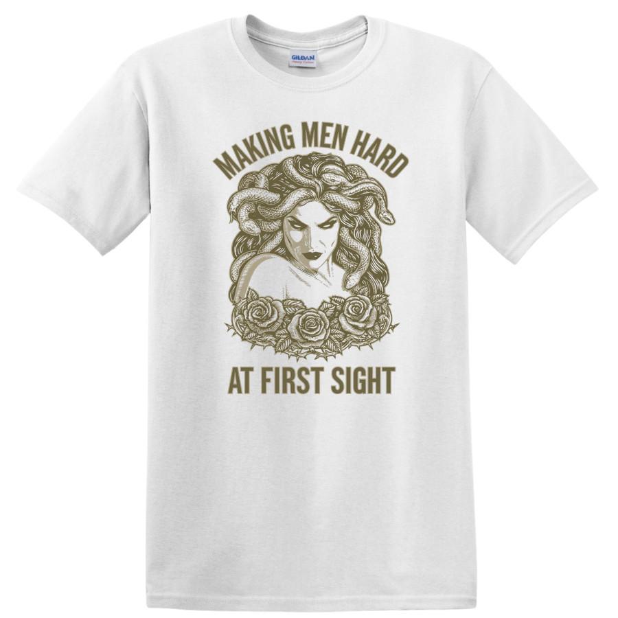 Making Men Hard At First Sight T Shirt Greek Mythology Medusa Gorgon Funny Tee S