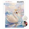 Frameless DIY Pearl Bead Painting Kit Swan Castle Pattern Creative Relaxing Craft Canvas Home Decor Adult Gift