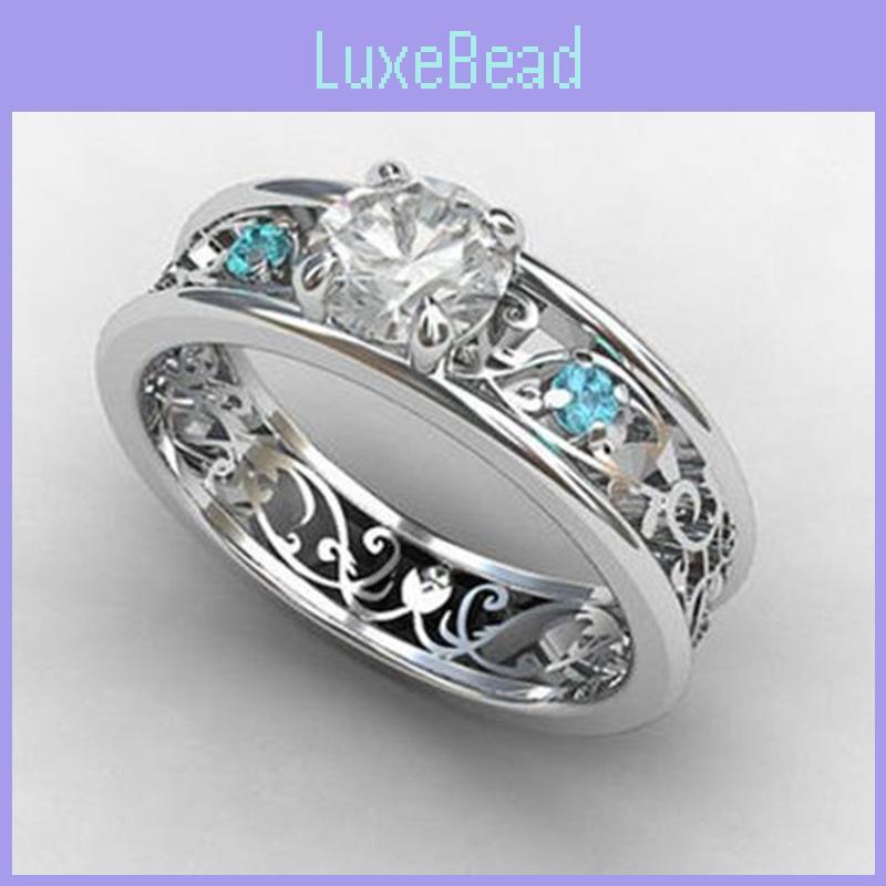 Inlaid Rings Sapphire Women Jewelry Decoration Fashion Gifts Design Elegant