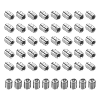 M3x4mm Stainless Steel Hex Socket Set Cap Point Grub Screws 50Pcs