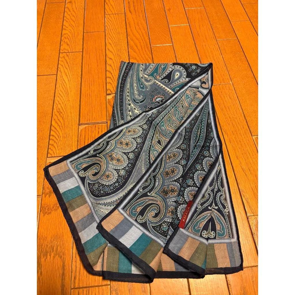 Used AMACA Paisley Pattern Stole 100% Cashmere
