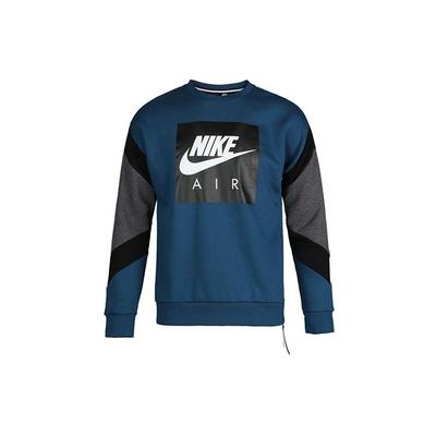 Pile Equipaggio Aereo Casual Girocollo Pullover Color Block Manica Lunga Felpa Uomo Felpa Blu 928636-474