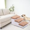 Scale Pieghevoli per Animali Domestici 3 Gradini in Schiuma per Cani Gatti per Letto Alto con Contenitore Scaletta per Animali Domestici per Cuccioli Piccoli Gatti