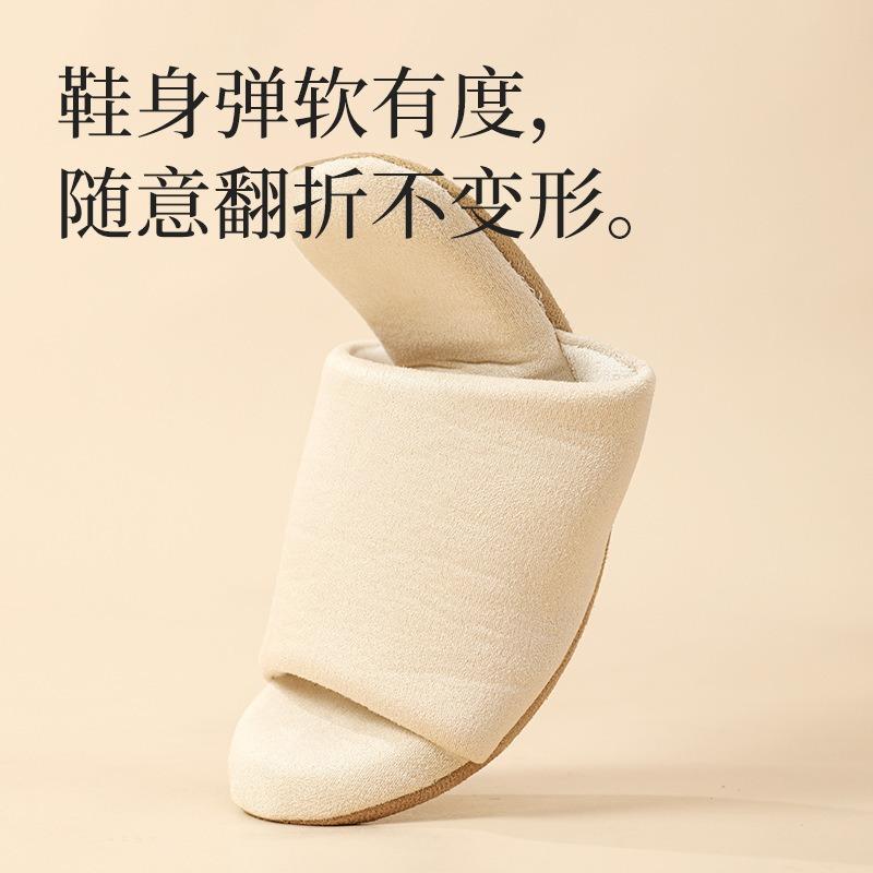 Silent open slippers Four Seasons Silent Wood Floor Indoor Home Cotton Soft Bottom Household Breathable Men's and Women's Summer Spring and Autumn