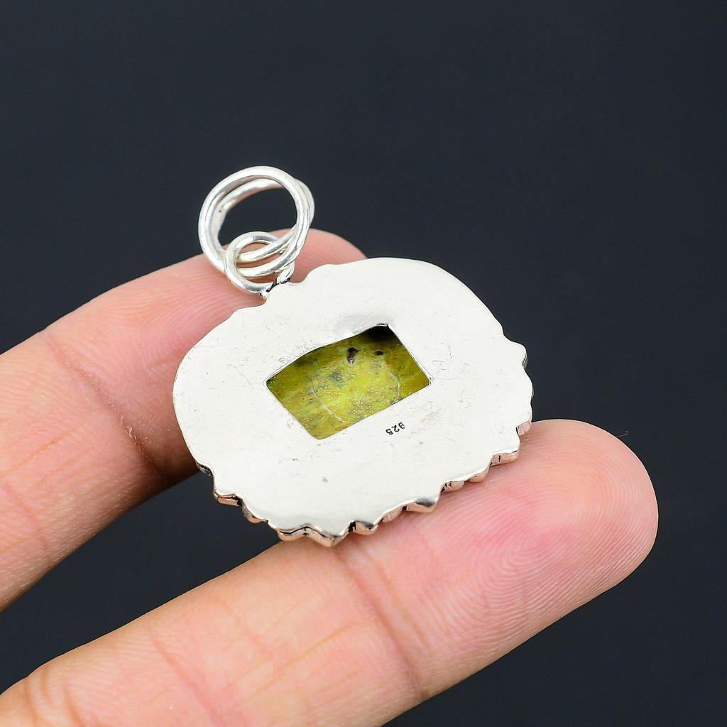 Birthday Gift For Her Natural Atlantisite Gemstone Pendant 925 Sterling Silver