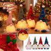 Glowing Multicolor Christmas Gnome Figurine with Faceless Design for Home Window Holiday Decor