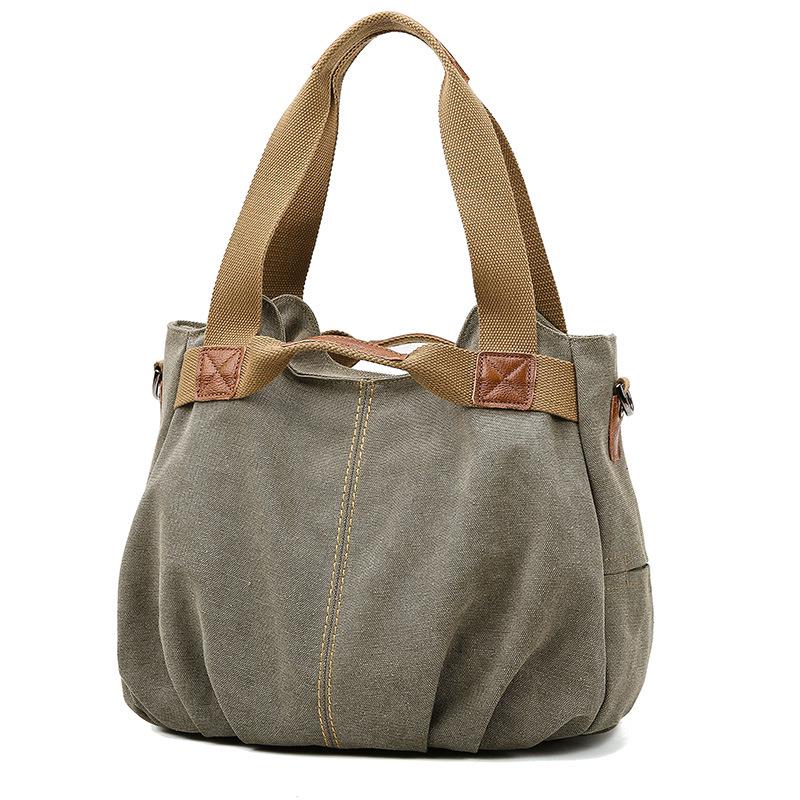 Sac bandoulière et sac à main décontracté en toile style coréen rétro 2026 pour femmes