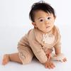 Pompkins BABY Coton Biologique Mini Fabriqué au Japon Y-1298 100% [Série Écureuil] Bavette, (marron)