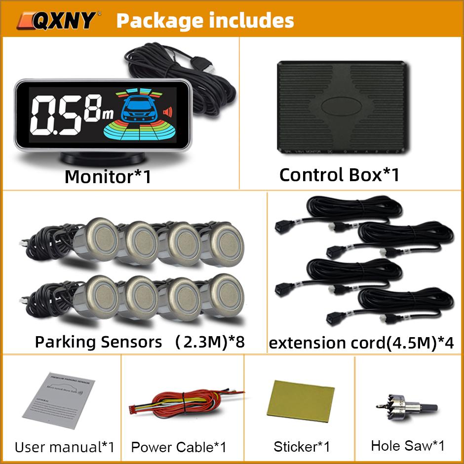 Parking Sensors Kit for Vehile 4 6 8 Parktronic Reversing Front and Rear Car Backup Radar Detector Backing Assistance Sound Aler