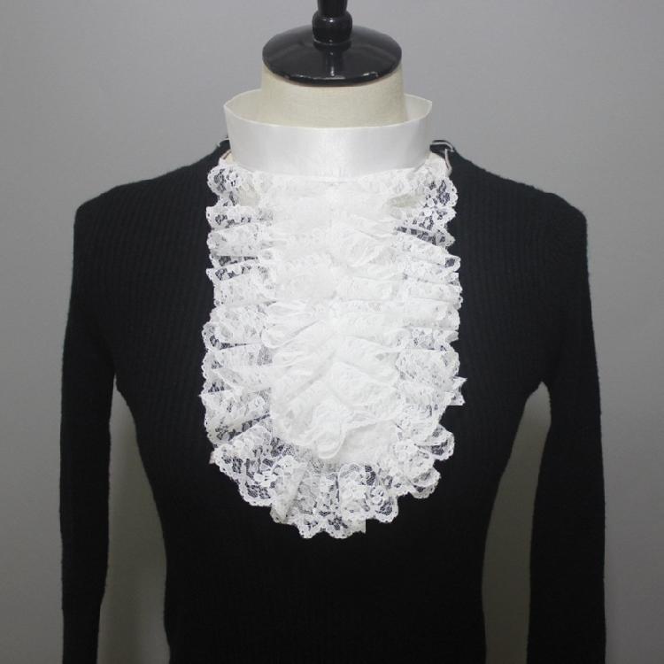 Ruffle Lace Jabot False Collar Steampunk Victorians Colonial Neck Collar Necktie