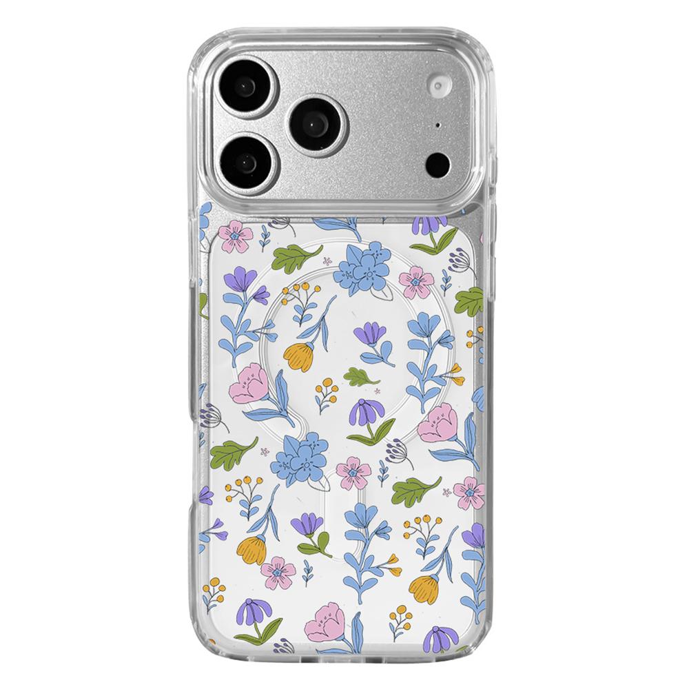 

EYCASE For iPhone 17 Pro Max Case Compatible with MagSafe Floral Series Pattern Printing TPU + Acrylic Clear Phone Cover