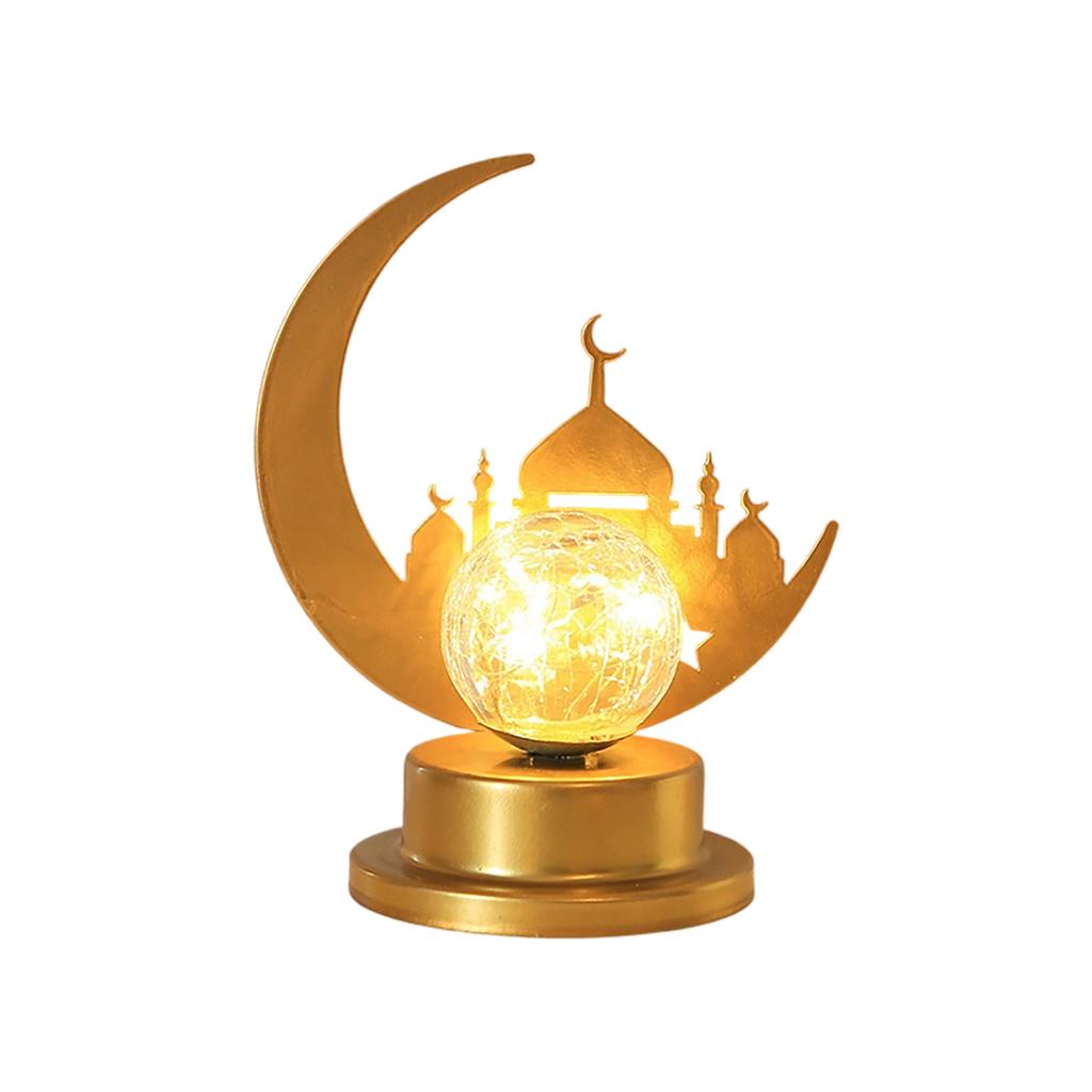 LED Star And Moon Wrought Iron Hollow Desktop Decor Lamp