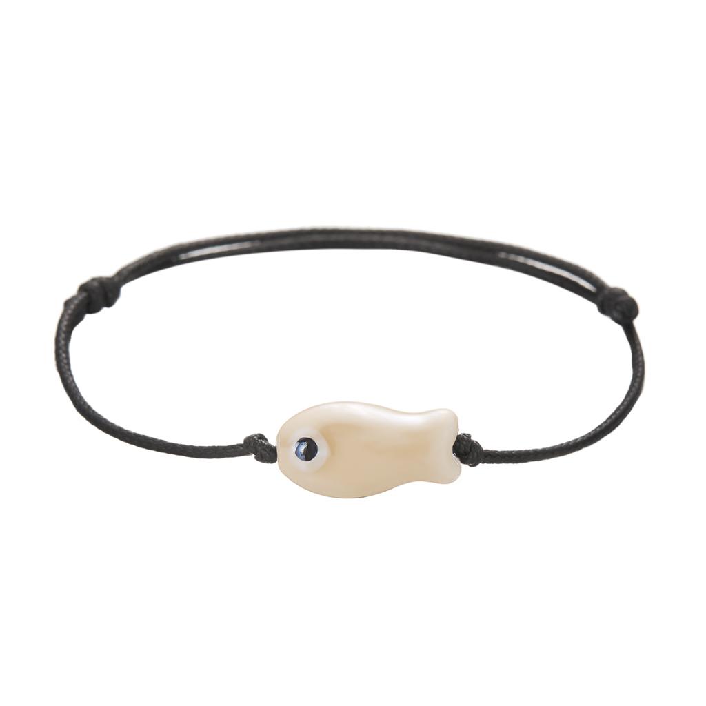 Lucky Cartoon Ceramic Fish Bracelet for Women Men Fashion Handmade Braided Adjustable Bracelet Simple Couple Jewelry Gifts