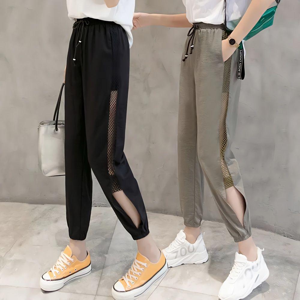 Women's Thin Harem Pants Summer Breathable Sweatpants Cropped Pants Quick Dry Ankle-length Trousers