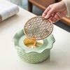 Winter Warm Tea Stove Set: Glass Flower Teapot with Ceramic Candle Base for Tea Houses, Hotels, and Restaurants