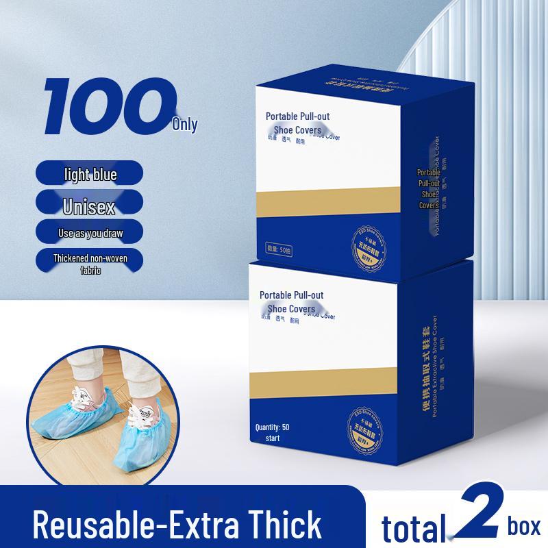 Waterproof Non-Slip Disposable Shoe Covers: Thick, Wear-Resistant, Non-Woven Foot Covers for Indoor Use