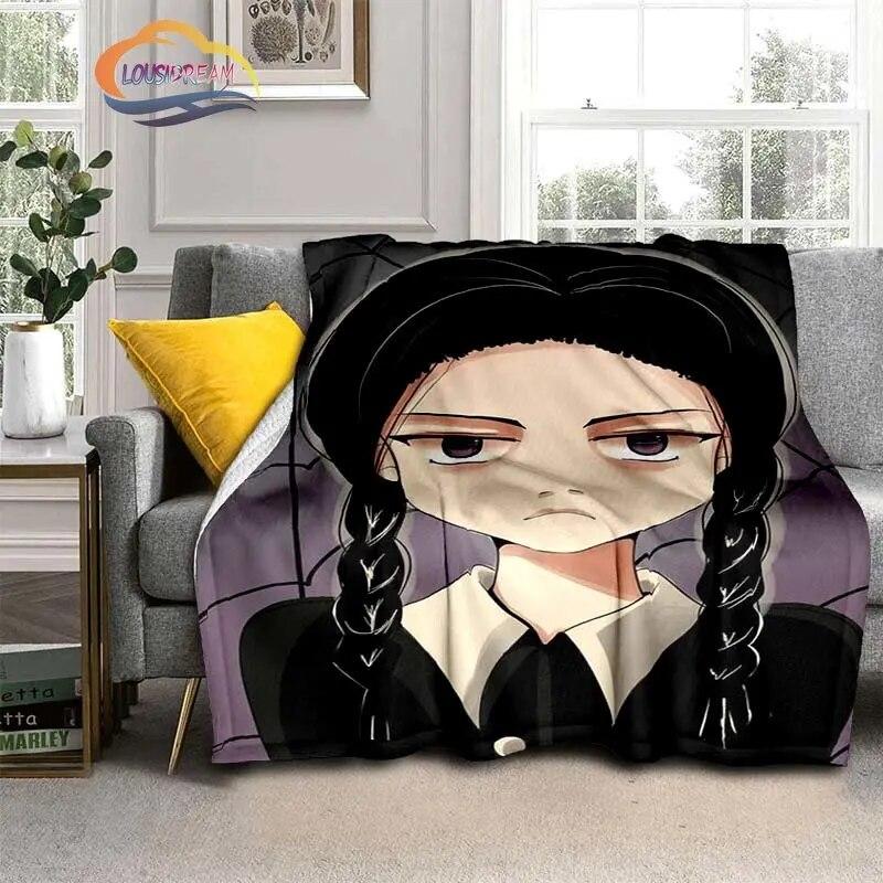 

Terror Tv Wednesday Blanket Addams Family Flannel Plush Blanket Children or Adults Sofa Bed Warm Blanket Soft Bedspread