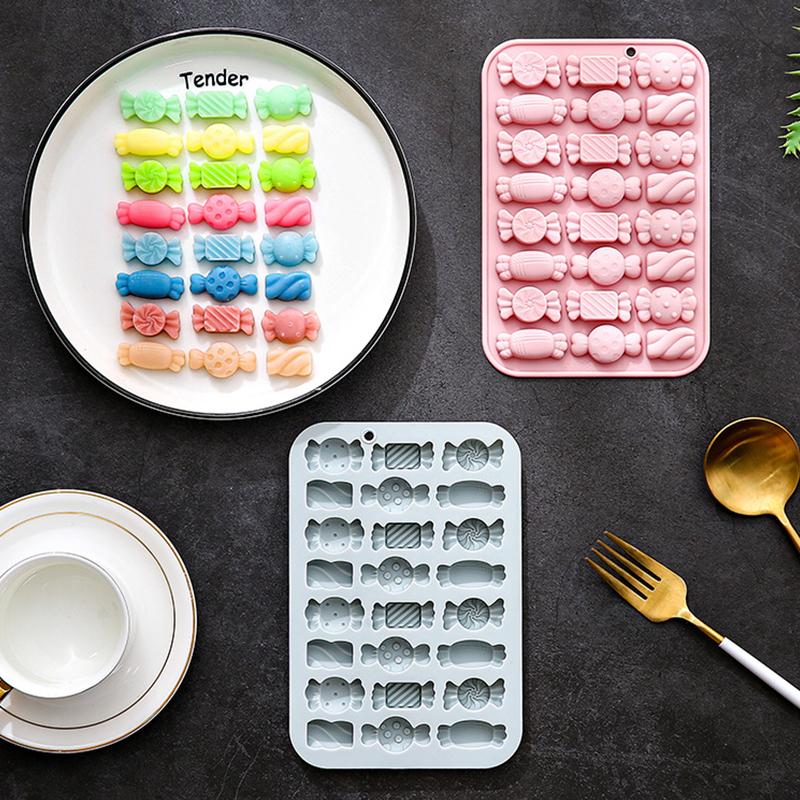 24 Cavity Different Candy Silicone Molds Fondant Chocolate Molds Birthday Cake Decoration Soft Candy Molds Baking Accessories
