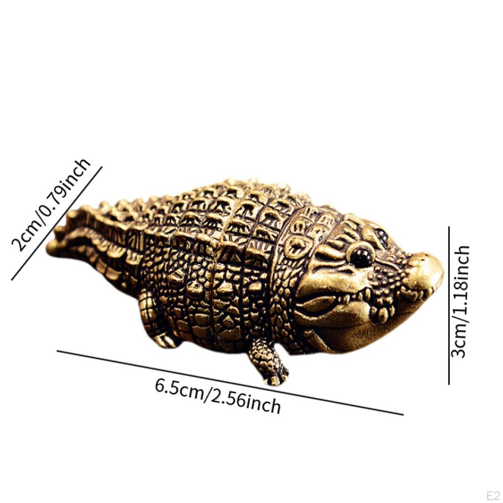 Crocodile Statue Animal Figure Craft Creative Table Centerpiece Sculpture Feng Shui for Shelf