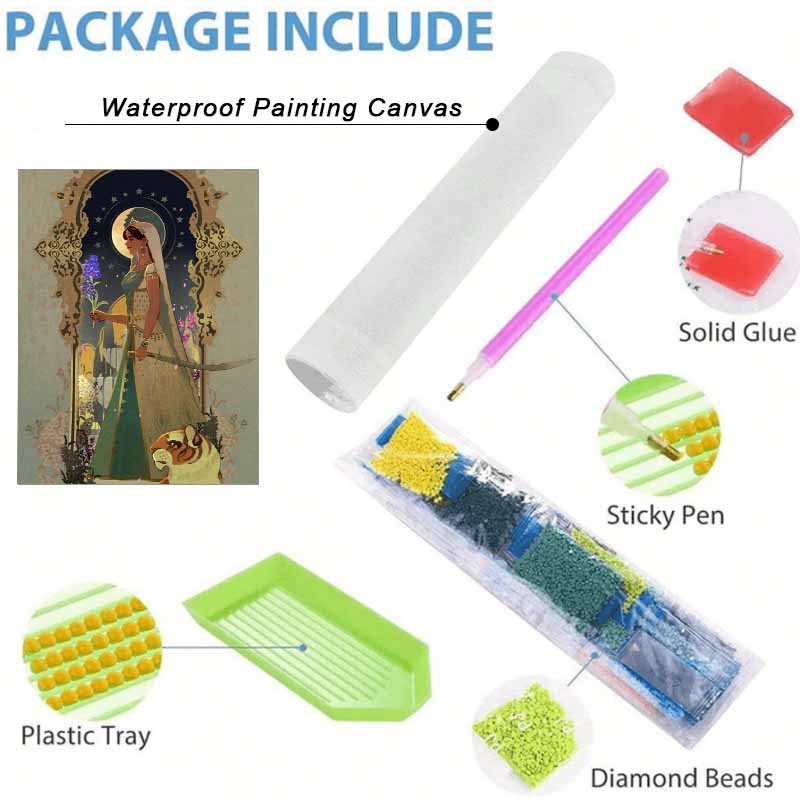 Disney Diamond Art Painting Kit Princess Jasmine Tiger Diamond Mosaic Pictures, Wall Art Crafts, Home Decor