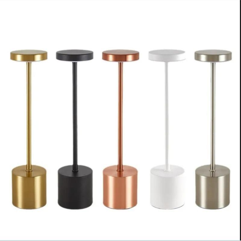 Simple LED Rechargeable Touch Metal Table Lamp Three Colors Bedside Cordless Desk Lamp Bar Outdoor Decoration Led Night Light