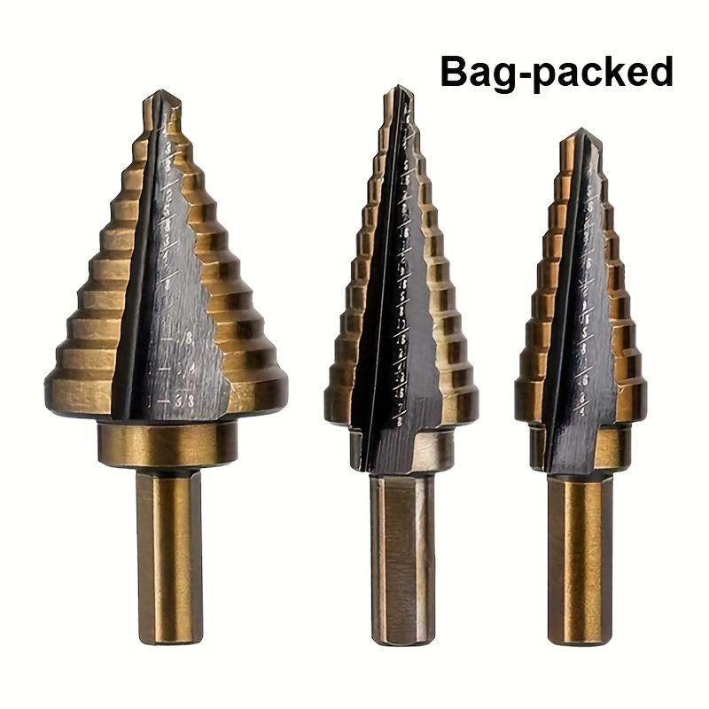 HSS Cobalt Step Drill Bit - Coated, Multiple Hole  High-Speed Steel, with Black Oxide, for Drilling Metal, Wood, Plastic, Aluminum, Titanium