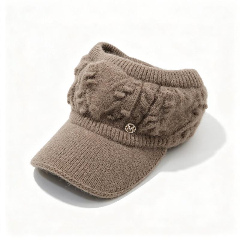 Autumn and Winter Versatile Warm Empty Top Hat Thickened Ponytail Cold Protection Ear Protection Knitted Hat Hat Women's Fashion Cap
