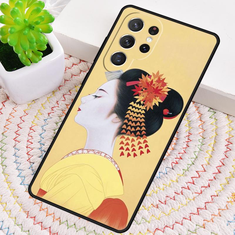 Japanese geisha Luxury Silicone Phone Case For Samsung Galaxy note 10 pro S26 S25 S24 S23 S22 S21 Plus S25Ultra Capa Cover