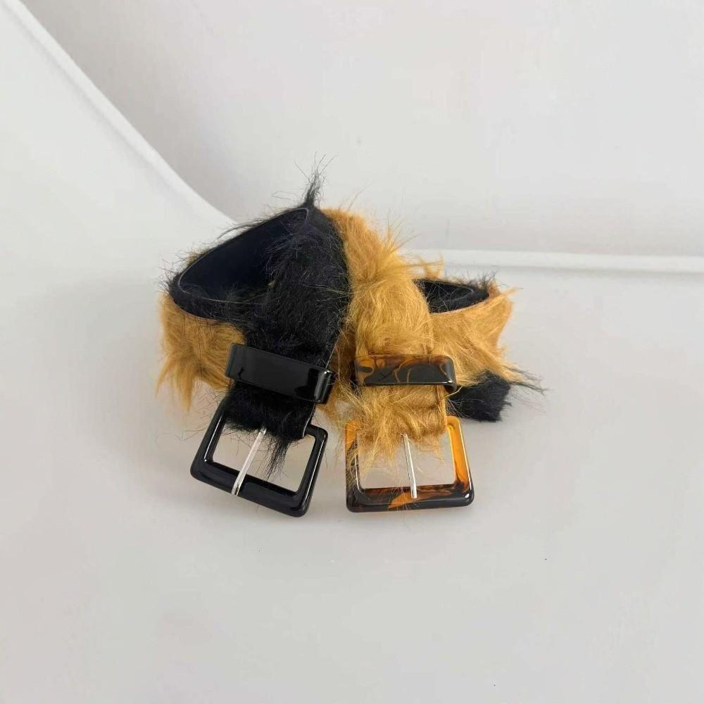 Adjustable Fluffy Waist Belt Versatile Design Vintage Waist Seal Punk Faux Fur Waistband  Cosplay