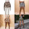 Falda Corta Para Mujer Verano Camuflaje Flecos Tela Vaquera Corte Ajustado Moda