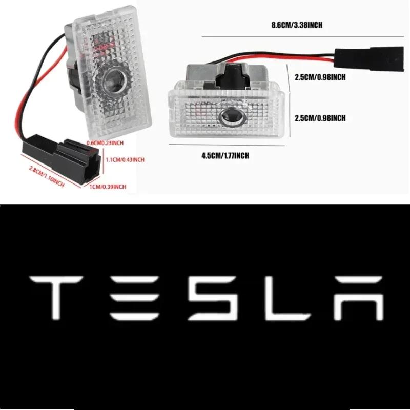 Car Sticker Tesla Tesla 2Pcs Car Door Projector Welcome Lights Accessories For Tesla Model 3 S X Y Cybertruck Roadster SpaceX Ca