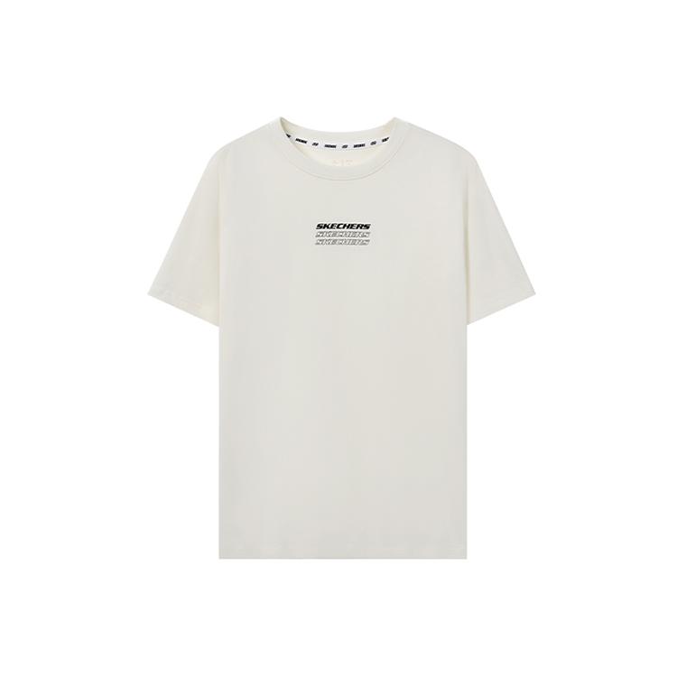 Skechers Casual Round Neck Versatile Short Sleeve T-Shirt Unisex Tops White L224U183-0074 S