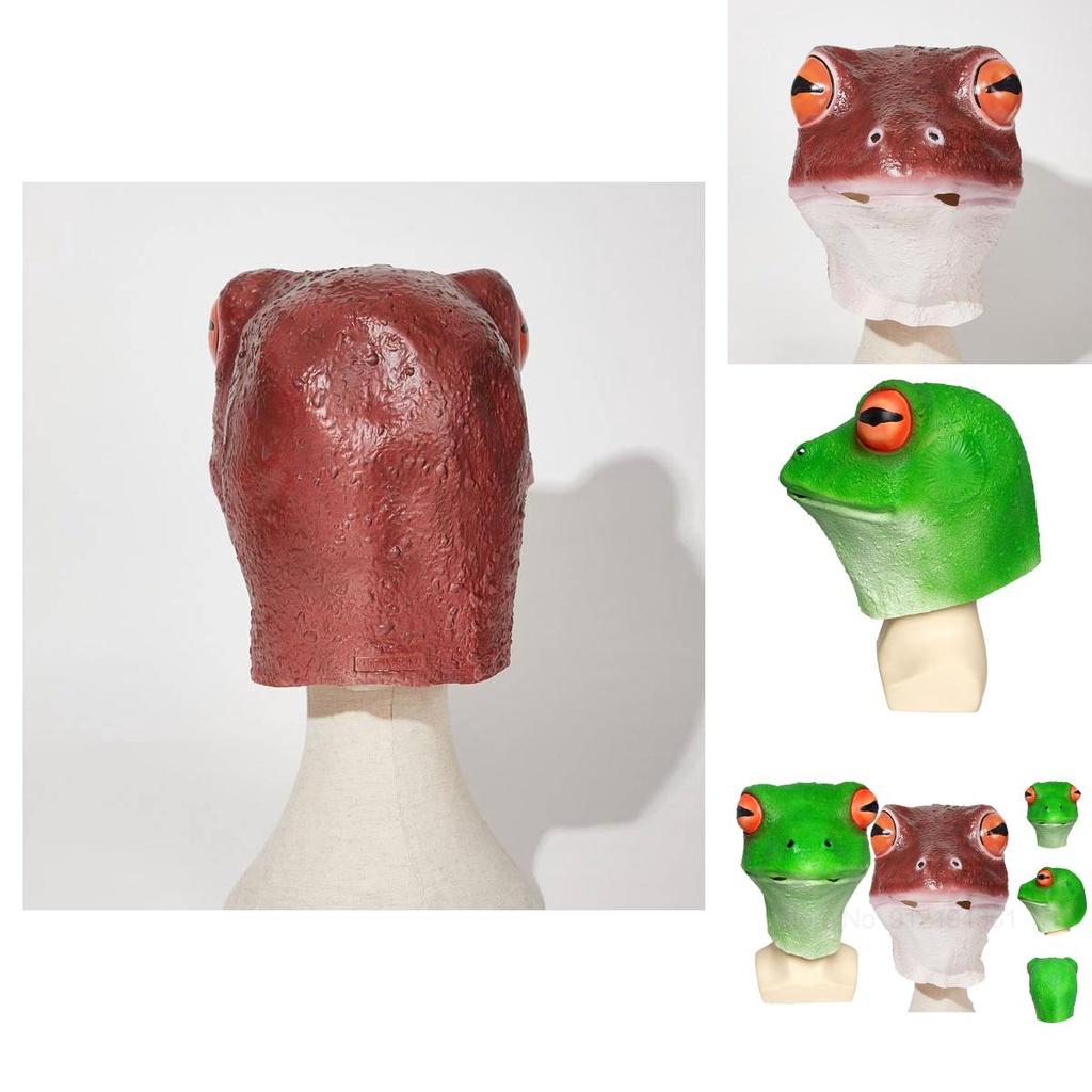 Deluxe Sculpted Latex Frog Mask For Pranksters Cosplayers