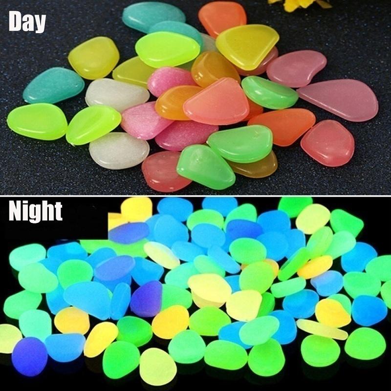 Buy 100pcs Luminous Stones Glow In The Dark Pebbles Glowing Stones for