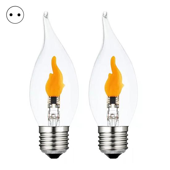LED Flame Light Bulb E27 Flickering Flame Light Bulb Realistic Fires Effect Light Bulb for Indoor Outdoor Halloween Christmas Decoration