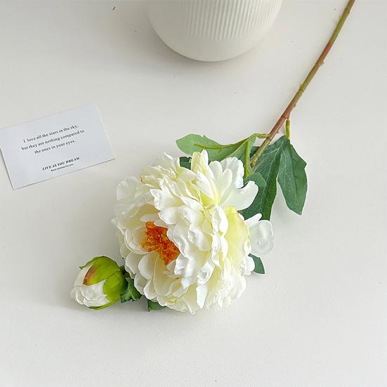 24" Artificial Peonies Flowers for Vase Faux Silk Long Stem Peony Flower Fake Floral Arrangement for DIY Bouquets Wedding Centerpiece Home