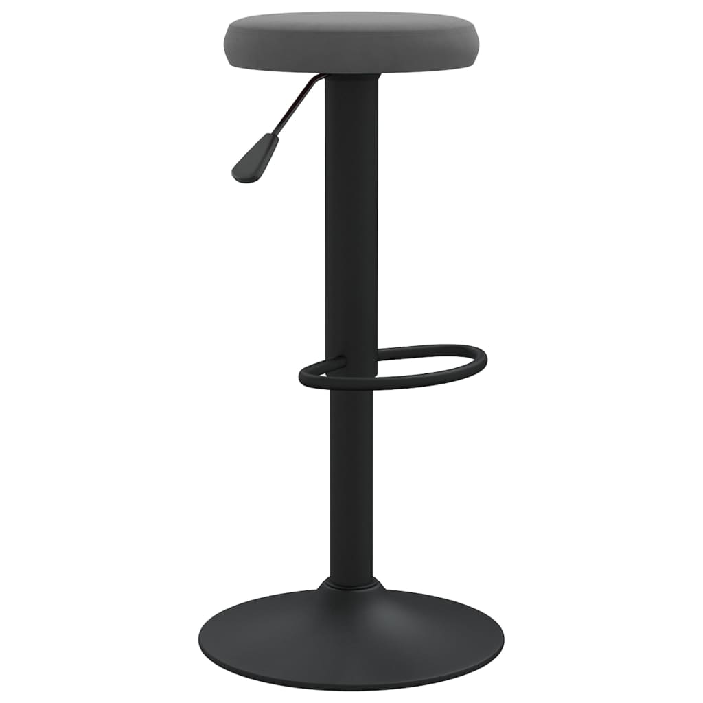 Bar Stool Set 2 Pcs Dark Grey Velvet