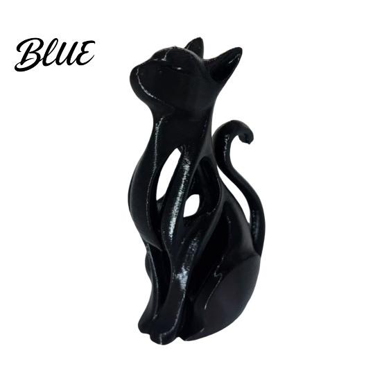 PLA Cat Sculpture 3D Printed Hollow Figurine Modern Black White Kitten Statue чёрный