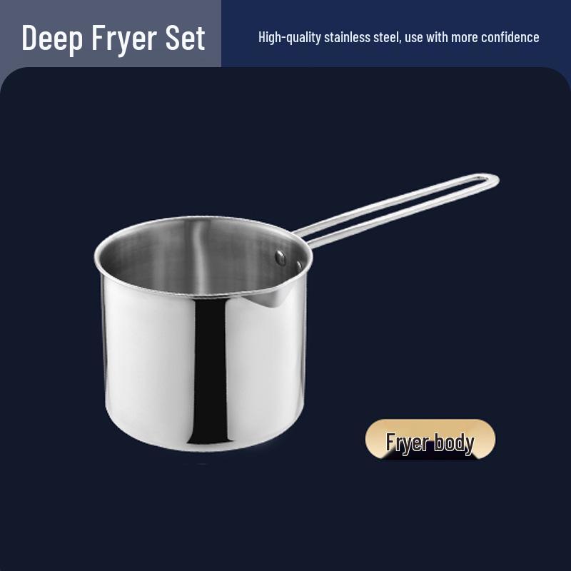 304 Stainless Steel Deep Fryer Mini Oil Pot - Increased Depth Compact Fryer for Baby Food Single Pot