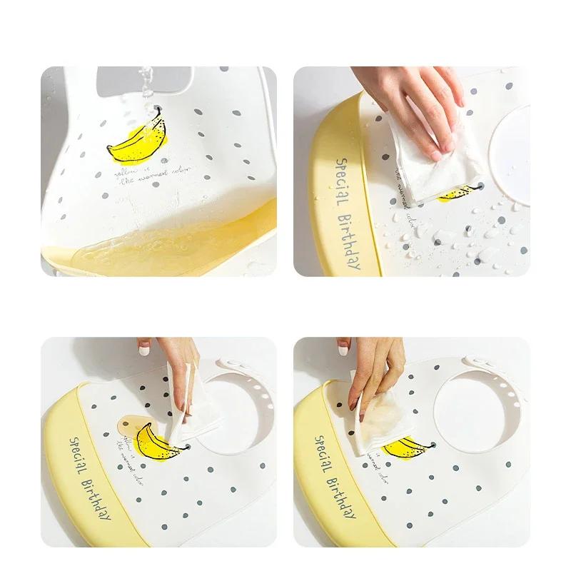 Baberos de silicona suave para bebés, artículos para niños y niñas, baberos impermeables para alimentación de bebés recién nacidos, delantales de dibujos animados, baberos para niños pequeños, paños para eructar, pañuelos