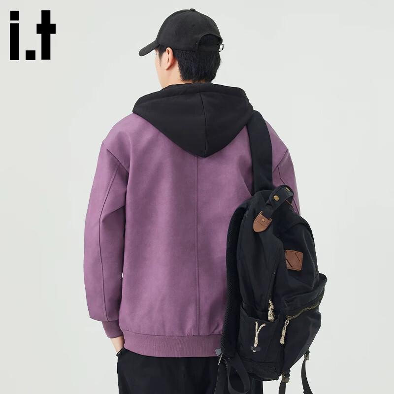 :CHOCOOLATEit Men's Faux Two-Piece Hooded Jacket