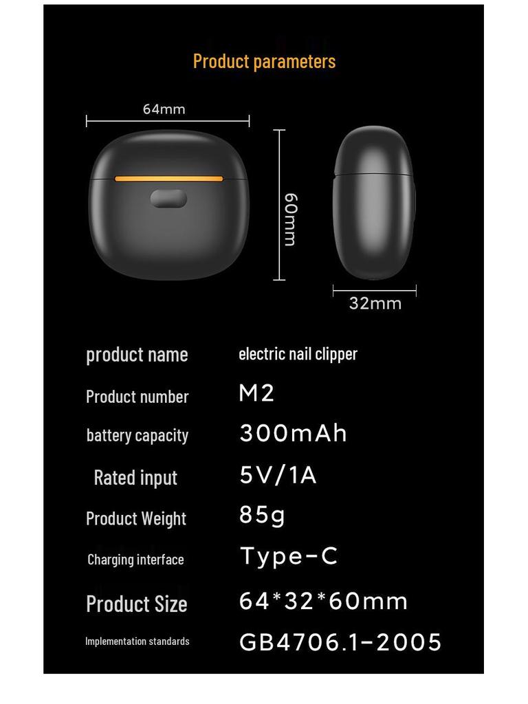Automatic Rechargeable Nail Clipper and File for Children and Elderly
