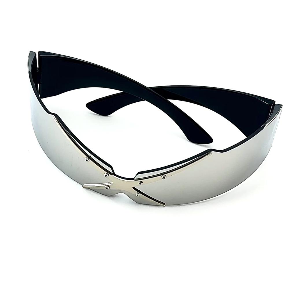 Sunglasses for Men and Women, Hip-hop Style, Unique Design, All-in-one Metal Embellishments, Fashionable Outfits.