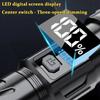 Rechargeable Super Bright LED Flashlight Portable Telescopic Sliding Zoom Outdoor Strong Light Flashlight Digital Display